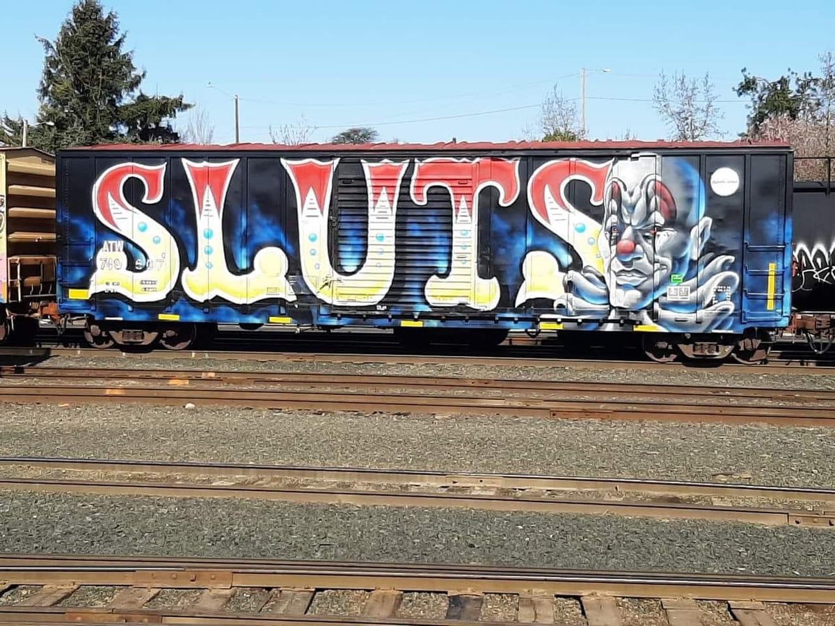 Sluts Box Car Graffiti