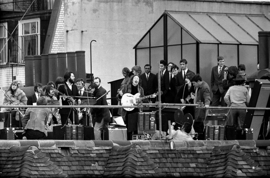 the beatles singing on roof