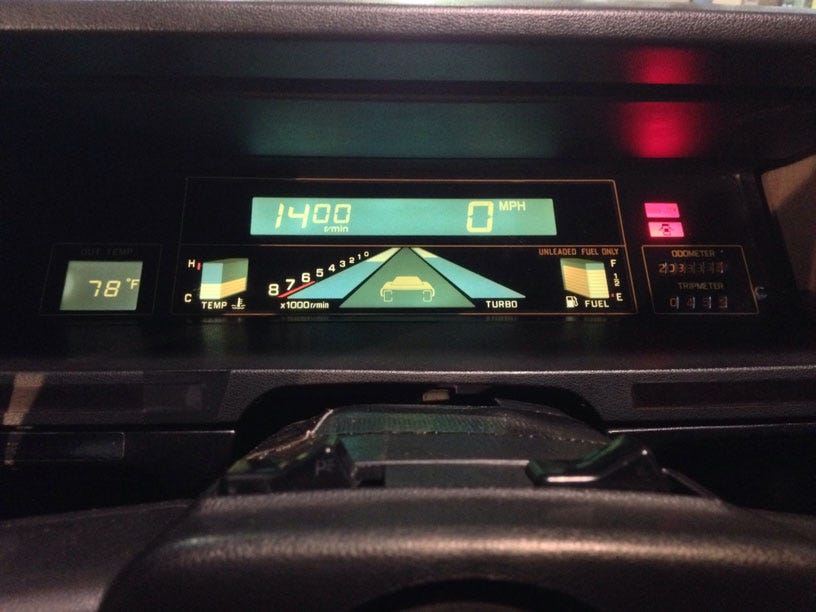 1985 Subaru XT Turbo dashboard