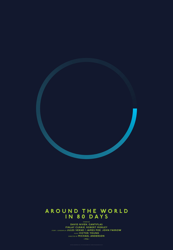 around the world in 80 days minimal movie poster